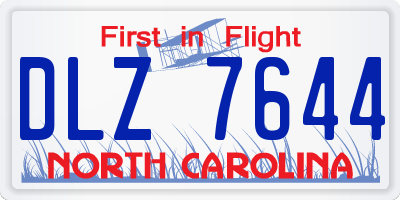 NC license plate DLZ7644