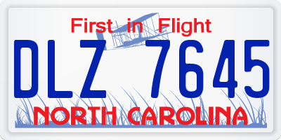 NC license plate DLZ7645
