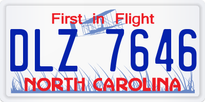 NC license plate DLZ7646