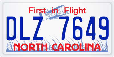 NC license plate DLZ7649