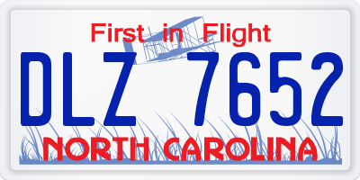 NC license plate DLZ7652