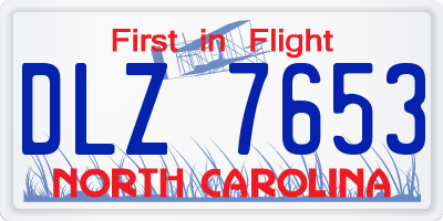 NC license plate DLZ7653