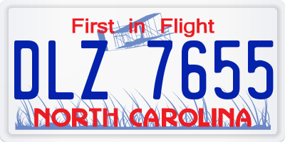 NC license plate DLZ7655