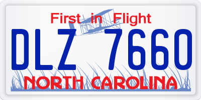 NC license plate DLZ7660