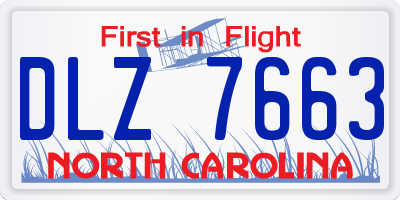 NC license plate DLZ7663