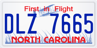 NC license plate DLZ7665