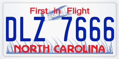 NC license plate DLZ7666