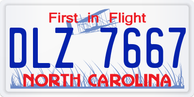 NC license plate DLZ7667