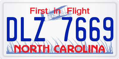 NC license plate DLZ7669