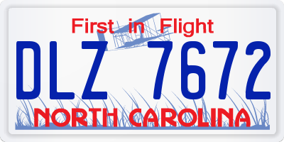 NC license plate DLZ7672