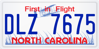 NC license plate DLZ7675