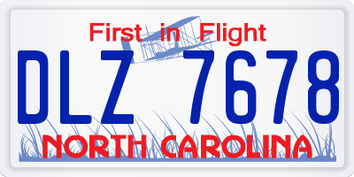 NC license plate DLZ7678