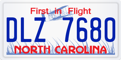 NC license plate DLZ7680