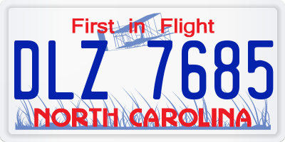NC license plate DLZ7685