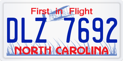 NC license plate DLZ7692