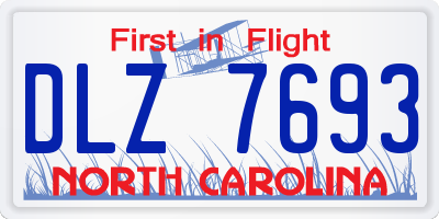 NC license plate DLZ7693