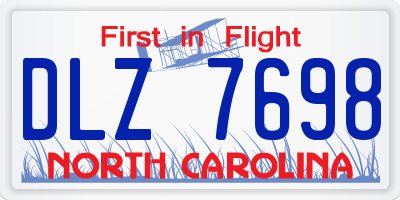 NC license plate DLZ7698