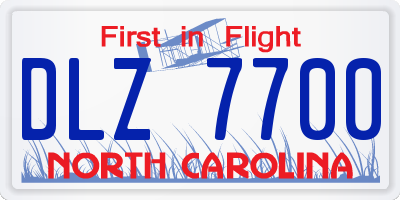 NC license plate DLZ7700