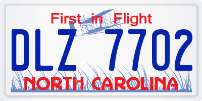 NC license plate DLZ7702