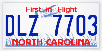NC license plate DLZ7703