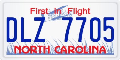 NC license plate DLZ7705