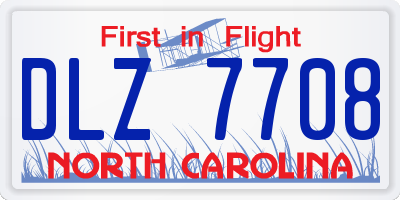 NC license plate DLZ7708
