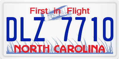 NC license plate DLZ7710