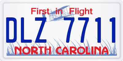 NC license plate DLZ7711