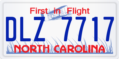 NC license plate DLZ7717