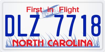 NC license plate DLZ7718