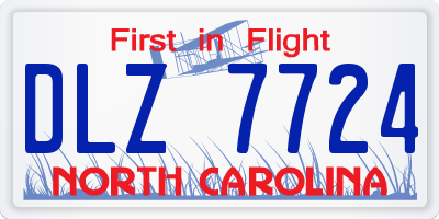 NC license plate DLZ7724
