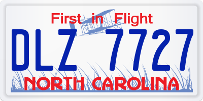 NC license plate DLZ7727