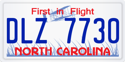 NC license plate DLZ7730