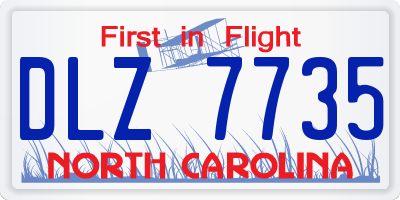 NC license plate DLZ7735