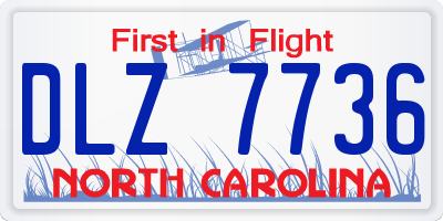 NC license plate DLZ7736