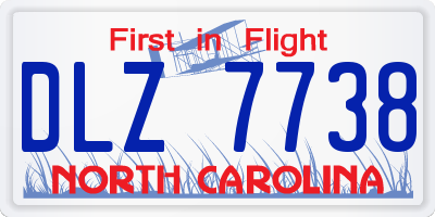 NC license plate DLZ7738