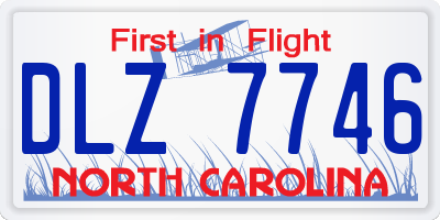 NC license plate DLZ7746