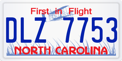 NC license plate DLZ7753