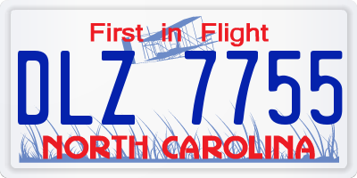 NC license plate DLZ7755