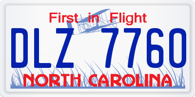 NC license plate DLZ7760