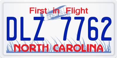 NC license plate DLZ7762