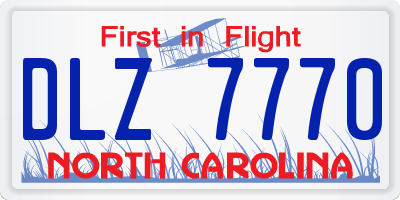 NC license plate DLZ7770