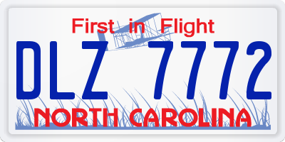 NC license plate DLZ7772