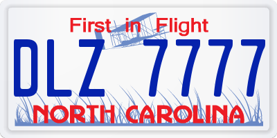 NC license plate DLZ7777