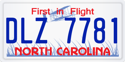 NC license plate DLZ7781