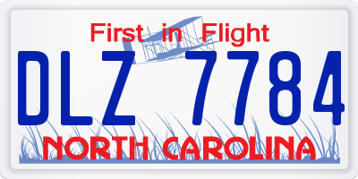 NC license plate DLZ7784