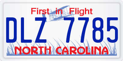 NC license plate DLZ7785