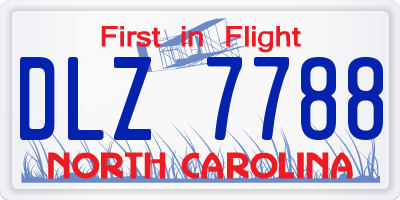 NC license plate DLZ7788
