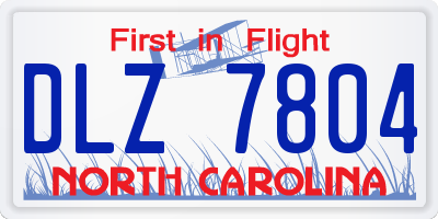 NC license plate DLZ7804