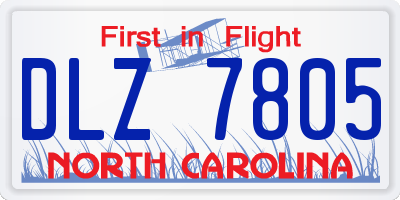 NC license plate DLZ7805